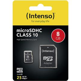 Intenso microSDHC CL10 8GB adapterrel