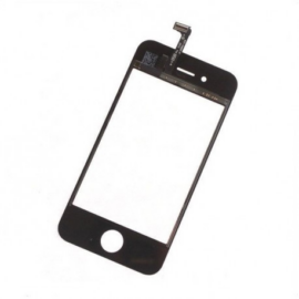 Előlap és érintő üveg üveg iPhone 4S fekete