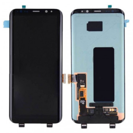 LCD kijelző Samsung G955 (Galaxy S8+) fekete gyári SERVICE PACK