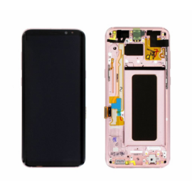 LCD kijelző Samsung G955 (Galaxy S8+) pink gyári SERVICE PACK