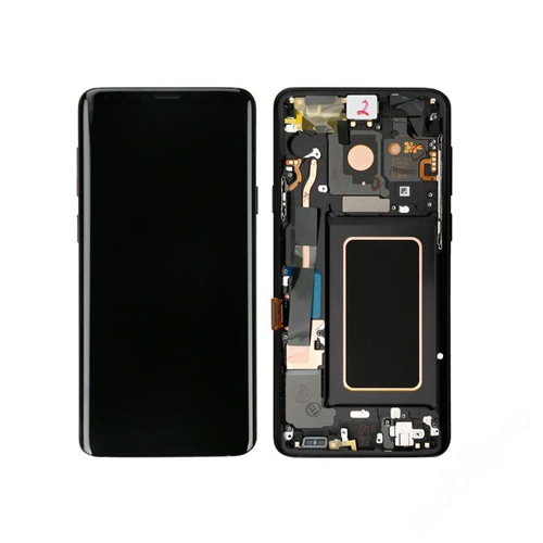 LCD kijelző Samsung G960 (Galaxy S9) fekete gyári SERVICE PACK