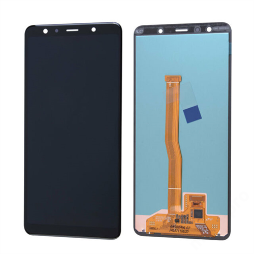LCD kijelző Samsung A750 (Galaxy A7 2018) fekete gyári SERVICE PACK