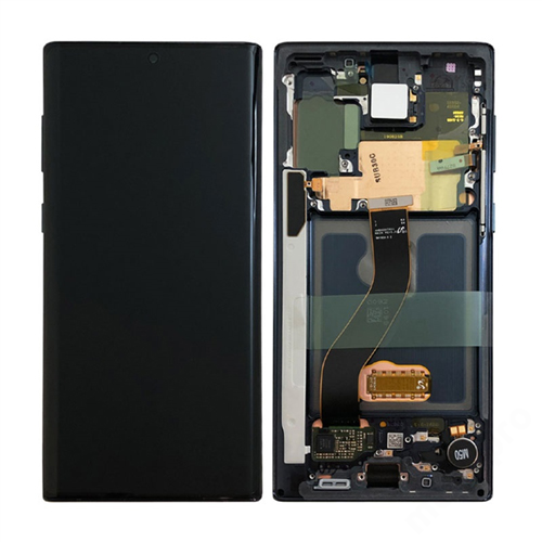 LCD kijelző Samsung N970 (Galaxy Note 10) fekete gyári SERVICE PACK