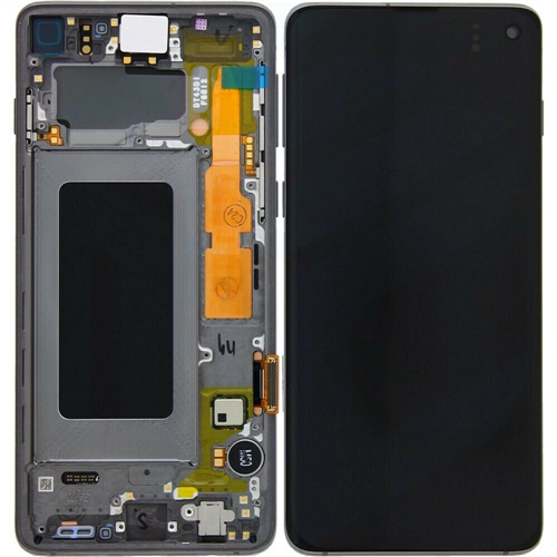 LCD kijelző Samsung G977 (Galaxy S10 5G) fekete gyári SERVICE PACK