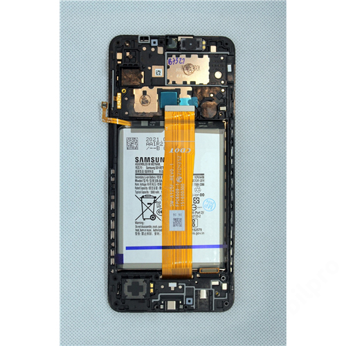 LCD kijelző Samsung A125F (Galaxy A12) fekete akkumulátorral gyári SERVICE PACK