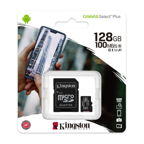 Kingston Canvas Select Plus microSD 128GB 100MB/s adapterrel