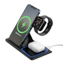 Kép 2/2 - Töltő XO WX023 vezeték nélküli Wireless Charger 15W 3in1 Apple Watch + iPhone fekete