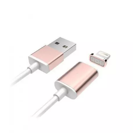 Lightning to USB Earldom mágneses fejű  töltő- és adatkábel rosegold