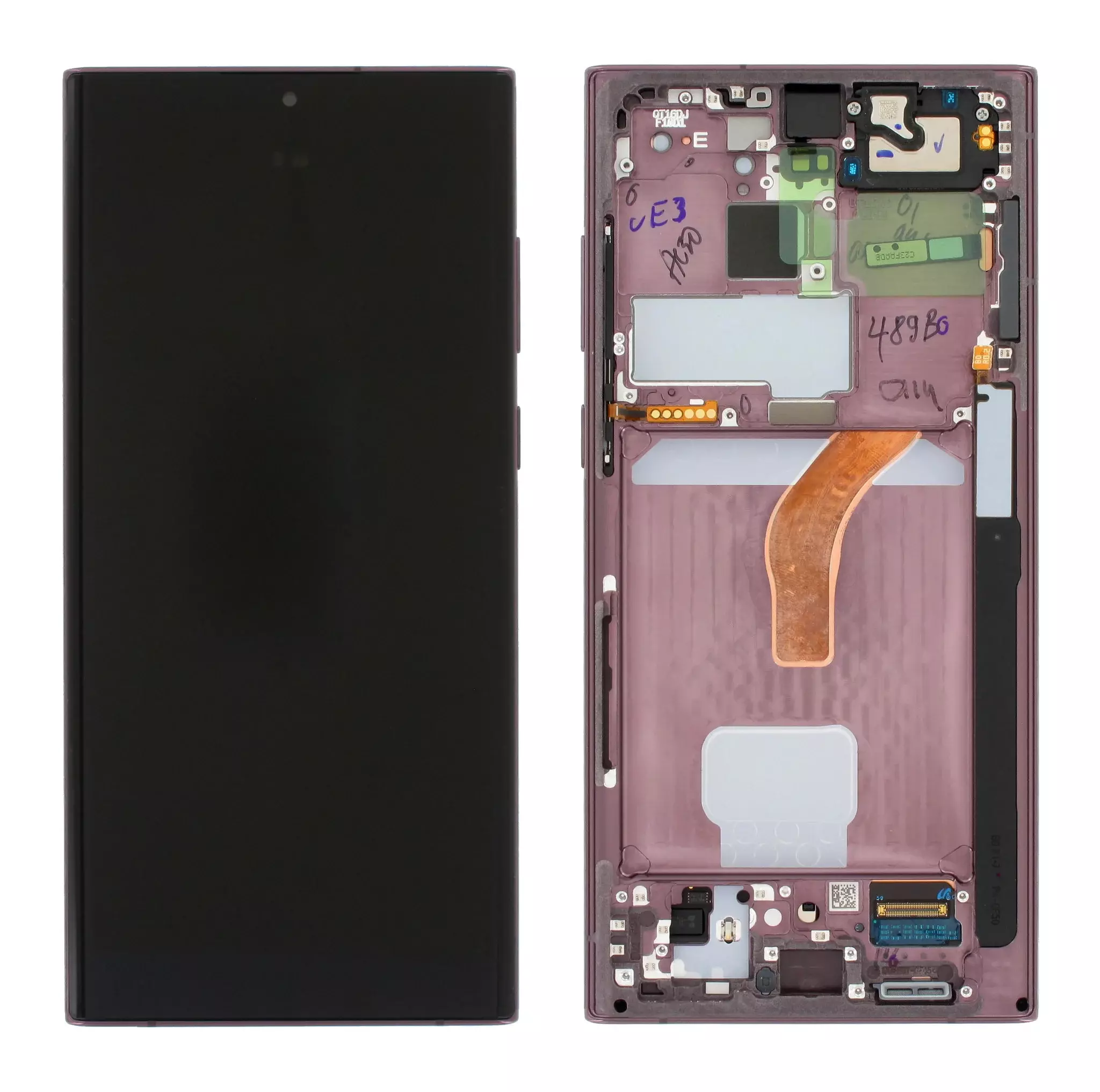 LCD Kijelző Samsung S908B (S22 Ultra) burgundy ORG GH82-27488B